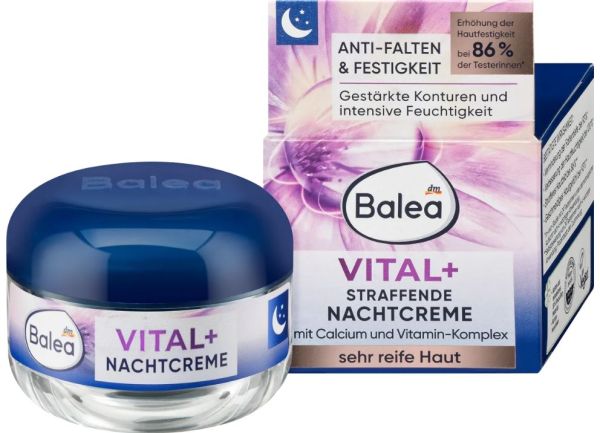 Крем для лица ночной питательный Balea Vital+ straffende Nachtcreme 50мл Германия 4066447428865