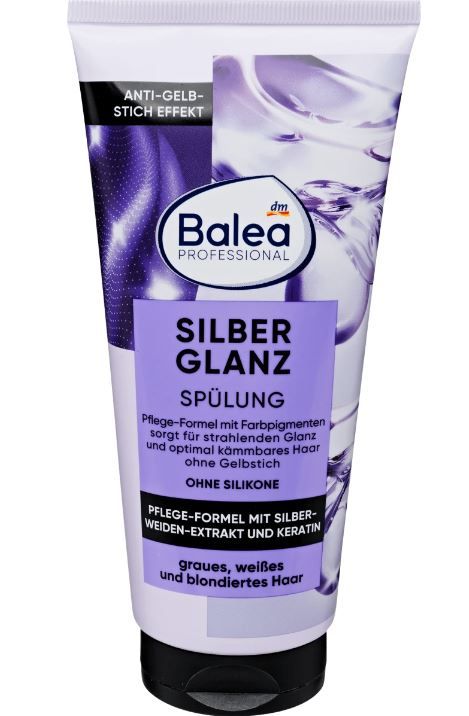 Кондиционер профессиональный для седых и осветленных волос Balea Silber Glanz 200мл 4066447365542
