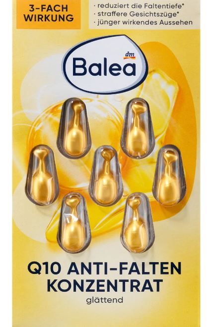 Капсули для обличчя проти зморшок з екстрактом женьшеню Balea Q10 Anti-Falten Konzentrat 7шт. 4066447245530
