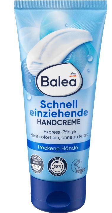 Крем для ухода за сухой кожей рук Balea Schnell Einziehend 100мл Германия 4066447375985