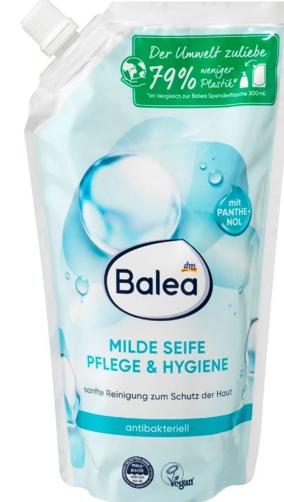 Жидкое крем-мыло для рук(запаска) Balea Seife Pflege & Hygiene Antibakteriell 500мл 4066447377101