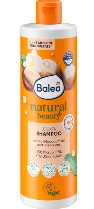 Шампунь для вьющихся волос Balea Natural Shampoo Locken 400мл Германия 4066447239133