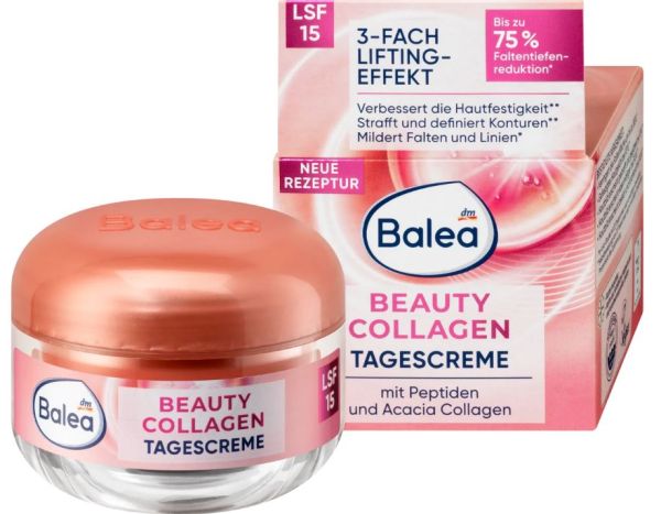 Крем для лица дневной против морщин Balea Beauty Collagen LSF15 50мл Германия 4066447215670