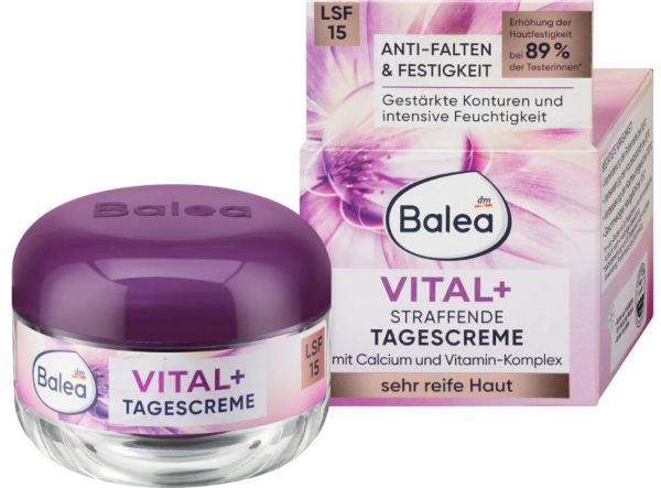 Крем для лица дневной увлажняющий против морщин Balea Vital+ Straffende LSF15 50мл 4066447428872