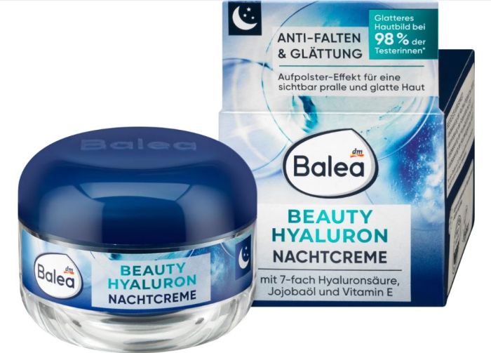Крем для лица ночной против морщин Balea Beauty Hyaluron Nachtcreme 50мл Германия 4066447234084