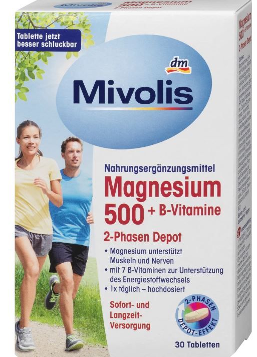 Вітамінний комплекс Mivolis Magnesium 500+B-Vitamine 30шт. 4058172921933