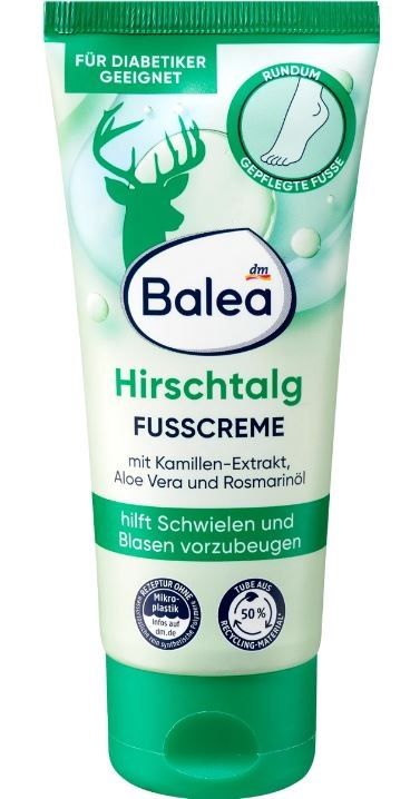 Крем для ухода за кожей ног Balea Fusscreme Hirschtalg с оленьим жиром и алоэ 100мл Германия 4066447438451