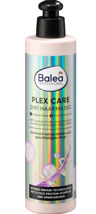 Маска для волос Balea Plex Care 2в1 Professional  с белками комплекса и аминокислотами  250мл. 4066447378771