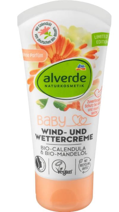 Крем дитячий захисний Alverde Wind Wettercreme з календулою та мигдальним маслом 50мл 4066447396614