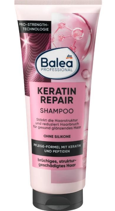 Шампунь для волос Balea Professional Keratin Repair с кератином и пептидами 250мл. 4066447240900