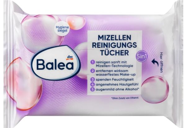 Салфетки для лица мицеллярные очищающие Balea 5in1 Mizellen Reinigungstucher 25шт. Германия 4058172997143