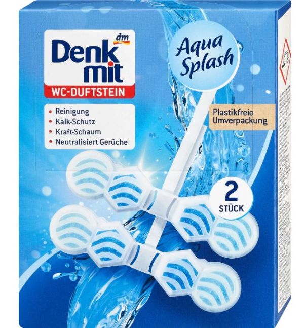Ароматизатор для туалета в унитаз Denkmit Aqua Splash 2шт Германия 4066447289275
