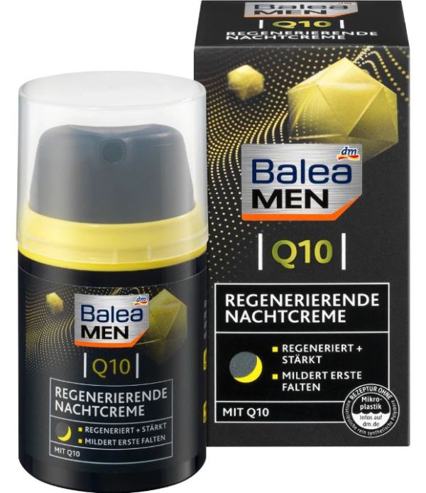 Крем для лица Balea Men Nachtcreme Q10 Regenerierend против морщин 50мл Германия 4058172508493