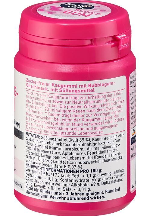 Жевательная резинка Dontodent Kaugummi Bubblegum от кариеса без сахара 25шт. Германия 4067796064735