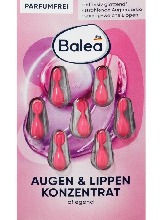 Капсулы для глаз и губ против морщин Balea Augen & Lippen 7шт. 4066447245554