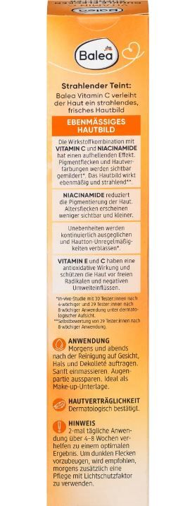 Крем для лица Balea Vitamin C Dunkle Flecken Aufheller от пигментации 50мл Германия 4066447240375