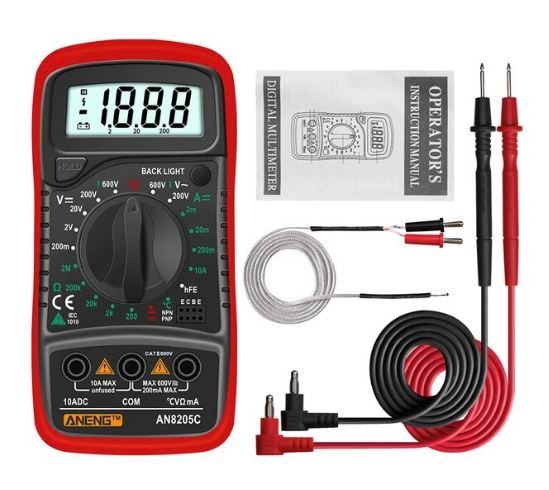 Цифровий мультиметр Aneng AN8205C із функцією вимірювання температури AN8205C_R