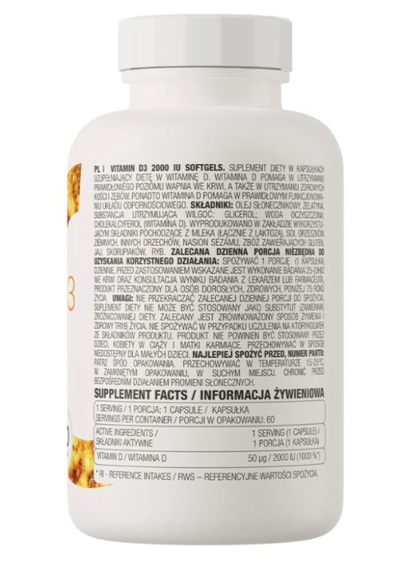Витаминный комплекс OstroVit D3 2000 IU 60 капсул 5903246221954