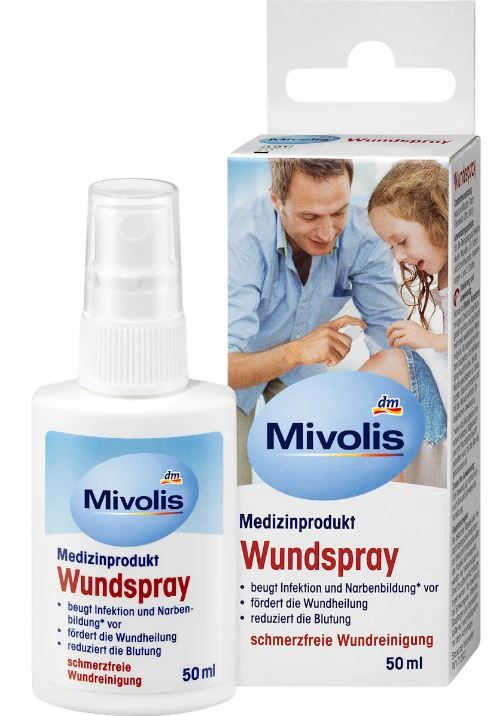 Спрей для дезинфекции и заживления ран Mivolis Wundspray 50мл. Германия 4066447015461