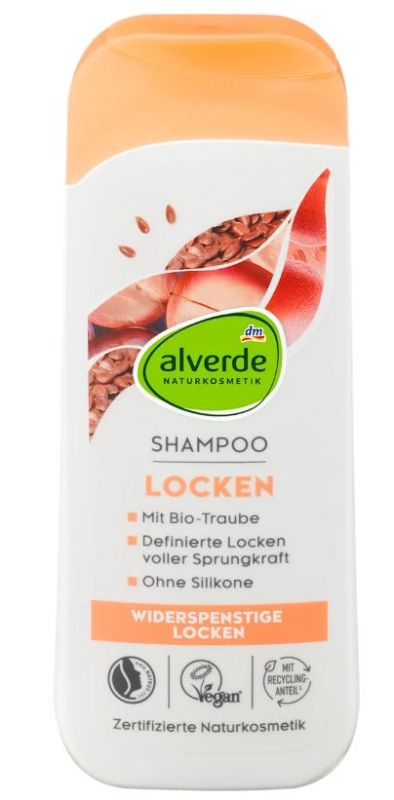Шампунь для вьющихся волос Alverde Curls Linse с маслом льна и винограда 200мл 4066447107371