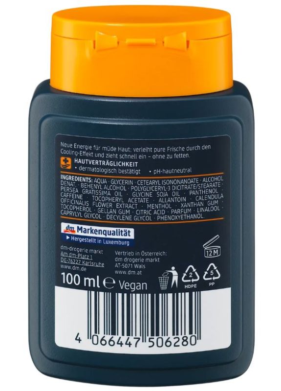 Крем для гоління Balea Men Energy з освіжаючим коензимом Q10 та кофеїном 100мл 4066447506280