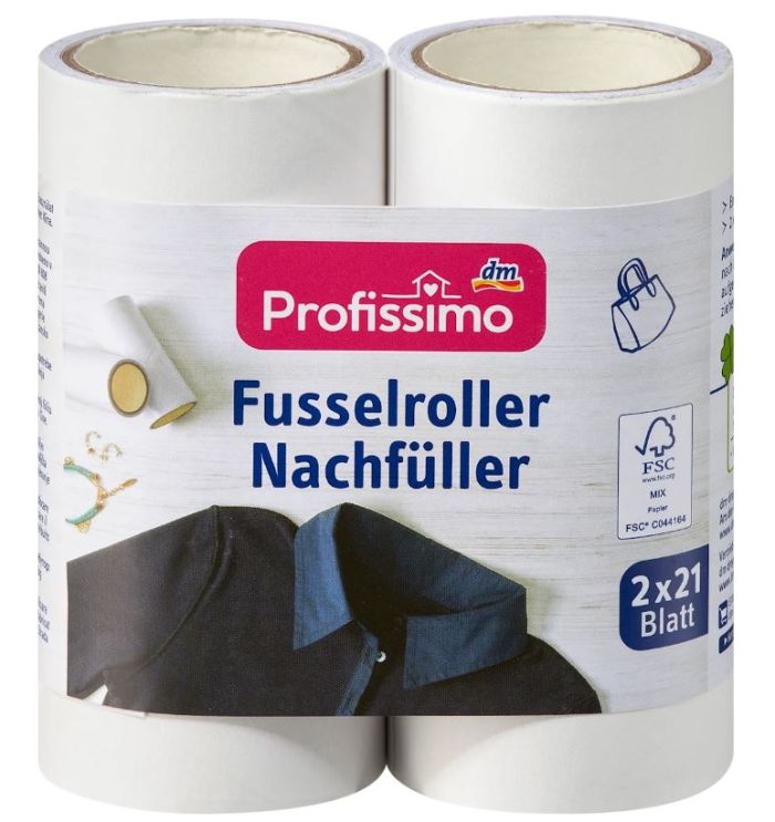 Набор сменных роликов Profissimo Fusselroller Nachfullpack 2шт. в рулоне 3,7м 21 лист 4066447677164