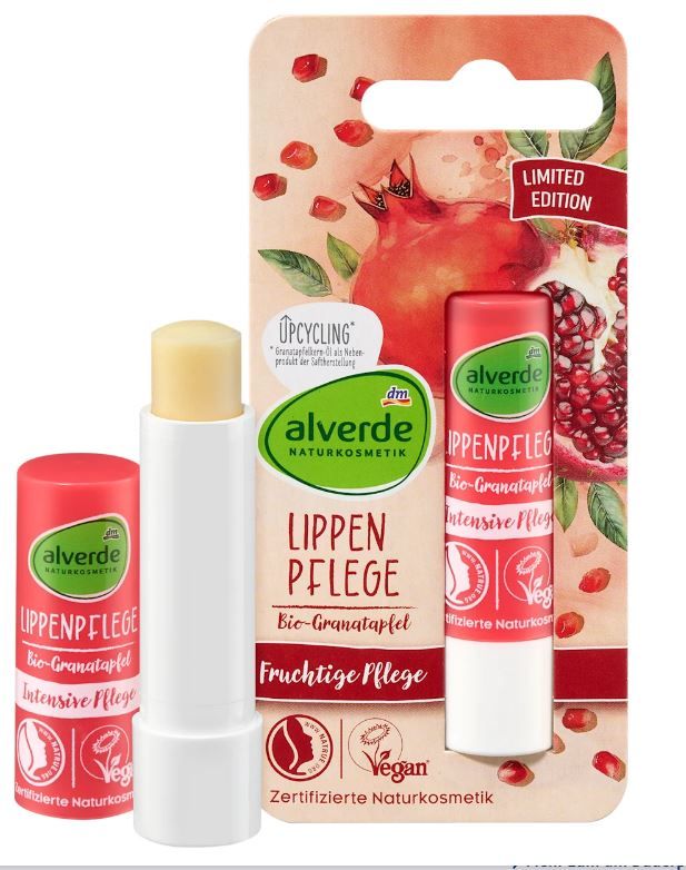 Бальзам для губ Alverde Naturkosmetik Lippenpflege Bio-Granatapfe 4.8г. 4067796075359