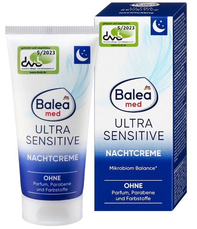 Крем для лица Balea Ultra Sensitive ночной увлажняющий 50мл Германия 4066447468090