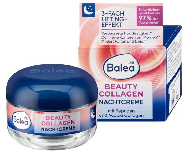 Крем для обличчя Balea Beauty Collagen нічний зволожуючий 50мл Німеччина 4066447215786