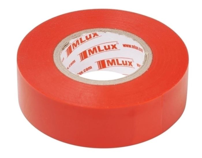 Ізоляційна стрічка високоякісна MLux BASE полівінілхлорид 19ммх20 ярдів червона 152000007