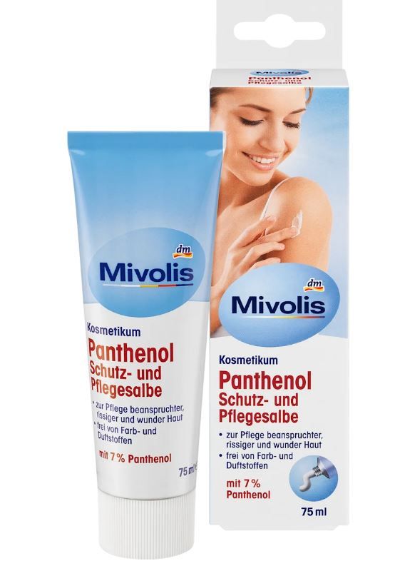 Мазь для догляду за шкірою Mivolis Panthenol Schutz-und Pflegesalbe 75мл. 4058172695582