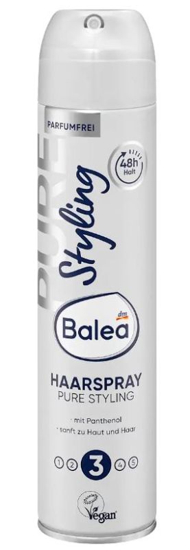 Лак для волос Balea Pure Styling -3 с УФ-фильтром и пантенолом Германия 4067796069617