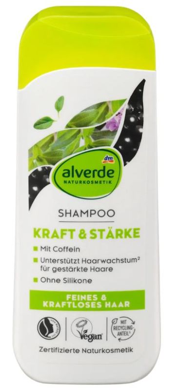 Шампунь для волосся відновлюючий Alverde Kraft Starke кофеїн та кератин 200мл 4066447523584