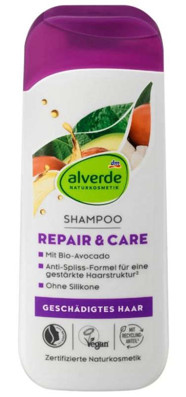 Шампунь для поврежденных волос Alverde Avocado Sheabutter авокадо и масло ши 200мл 4066447330915