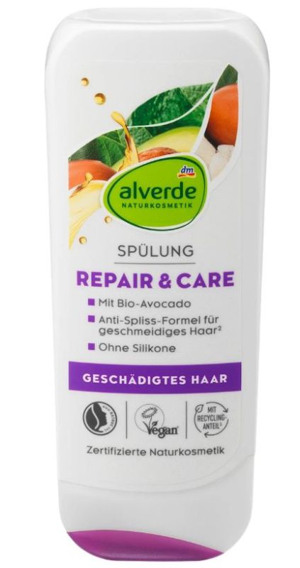 Кондиционер для поврежденных волос Alverde Repair und Care с авокадо та маслом ши 200мл 4066447330939