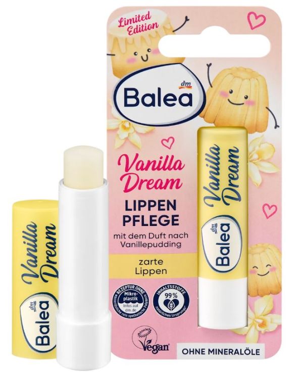 Бальзам для губ Denkmit Balea Vanilla Dream с маслом ши и кокосовым маслом 4.8г. 4066447874563